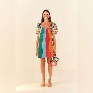 FarmRio Super Fun Daisy Organic Cotton Mini Dress size XL Farm Rio